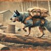 防災トレーニングに励む犬