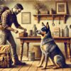 防災バッグを準備する犬と飼い主