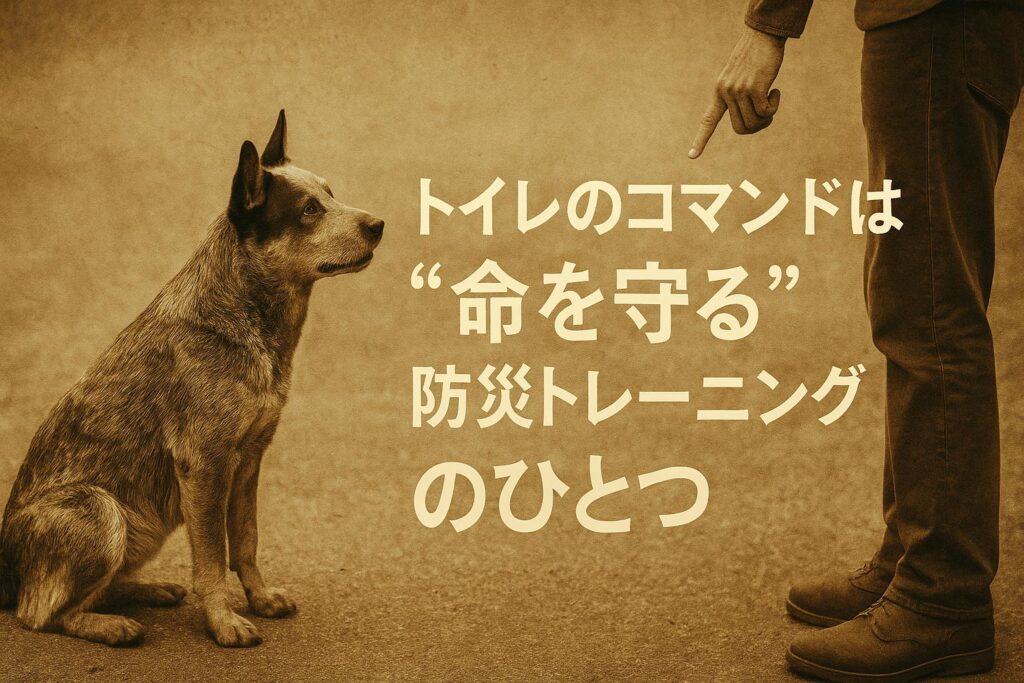 防災のためにもトイレトレーニングに励む犬と飼い主